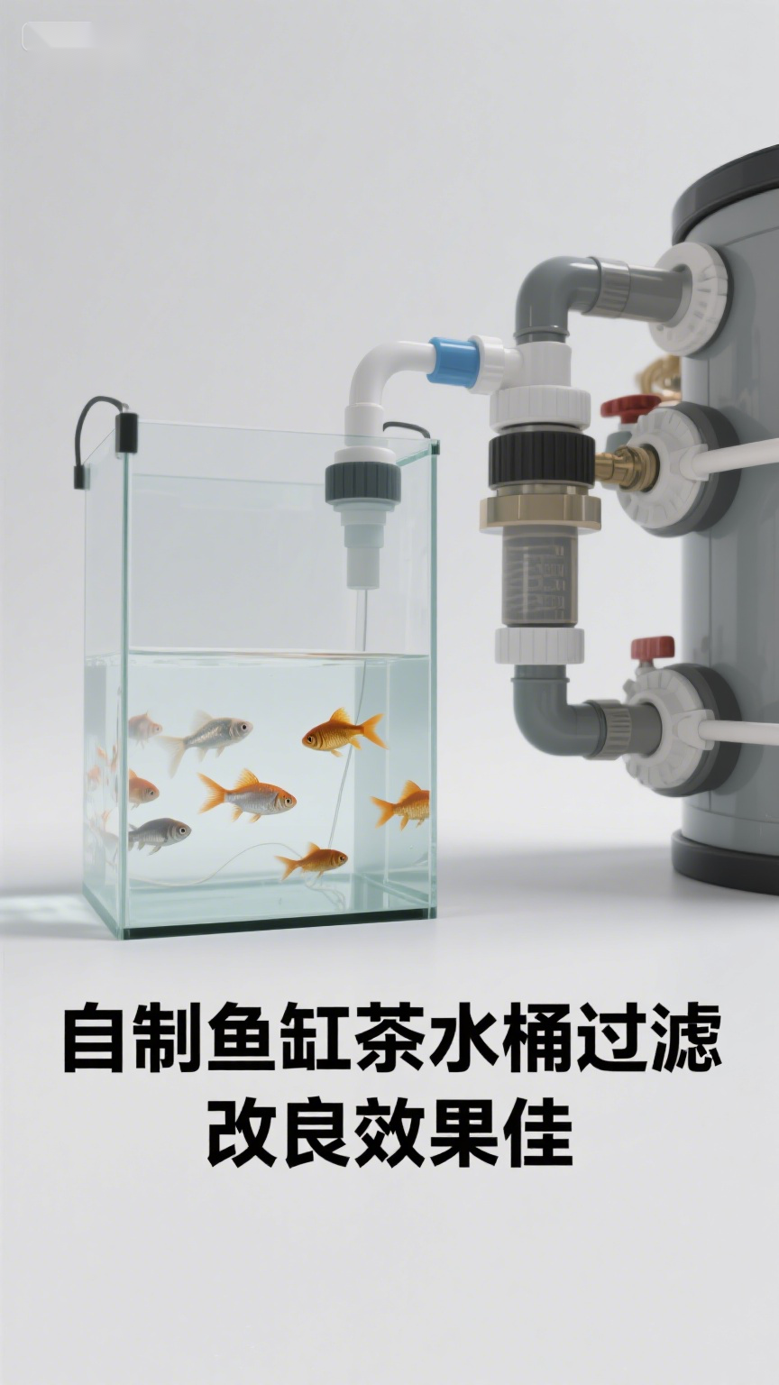 自制鱼缸茶水桶过滤,改良效果佳