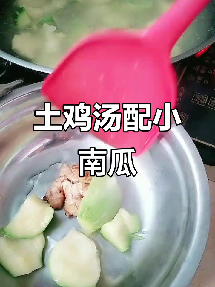 土鸡汤煮小南瓜,农村风味十足