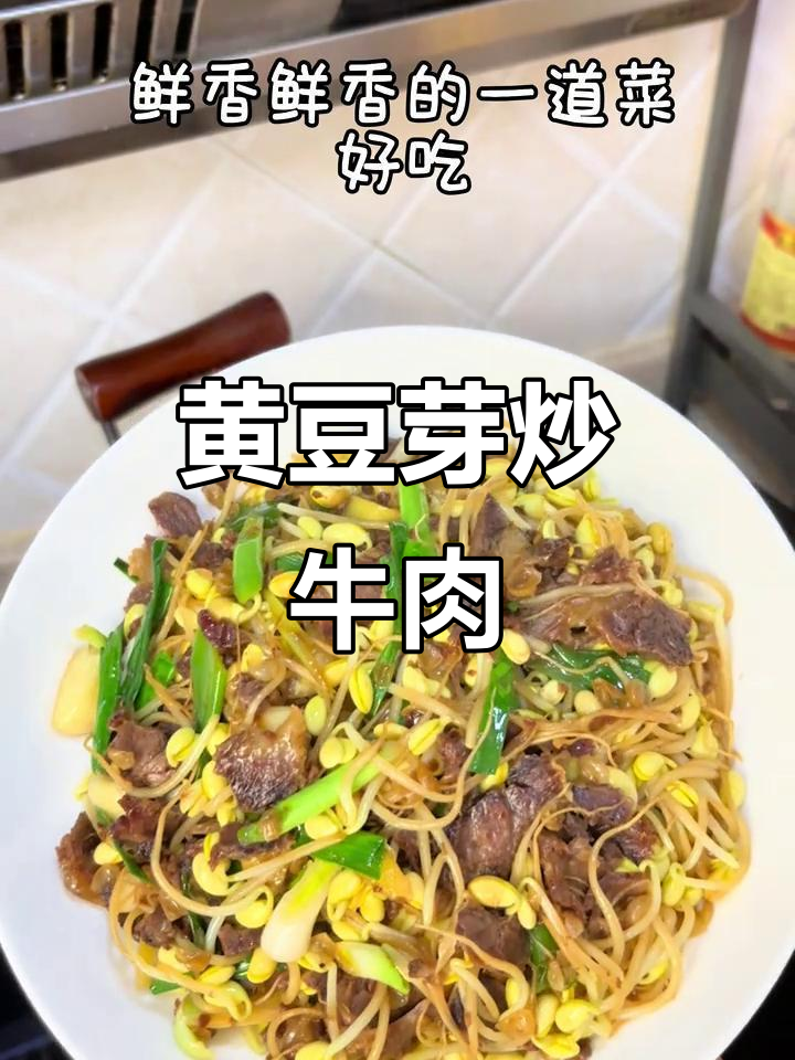 黄豆芽炒牛肉,鲜嫩美味搭配,家常下饭新选择