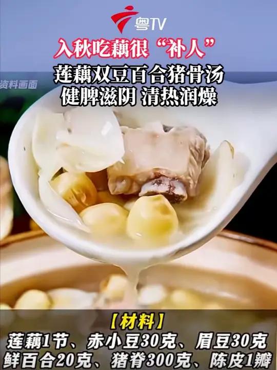 入秋吃藕很“补人”,莲藕双豆百合猪骨汤