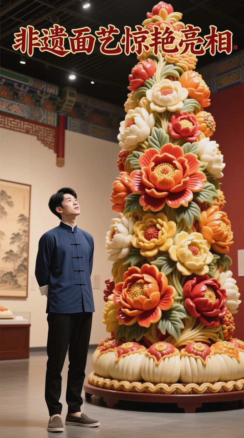 巨型花馍惊艳亮相，非遗传承引惊叹