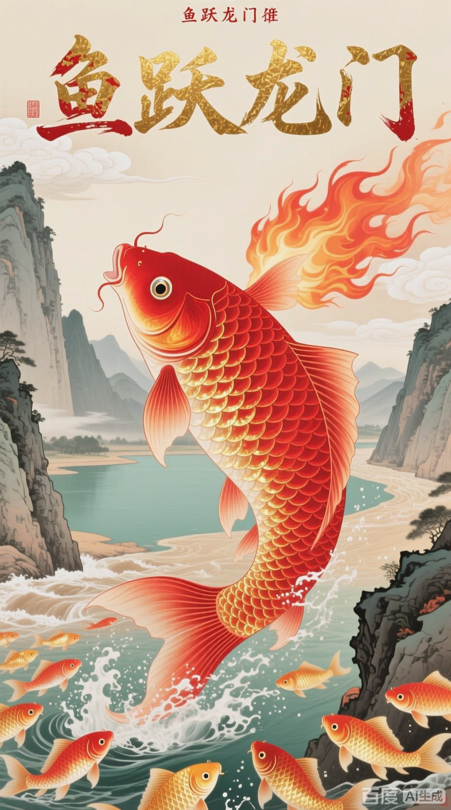 鲤鱼跃龙门，梦想成真时
