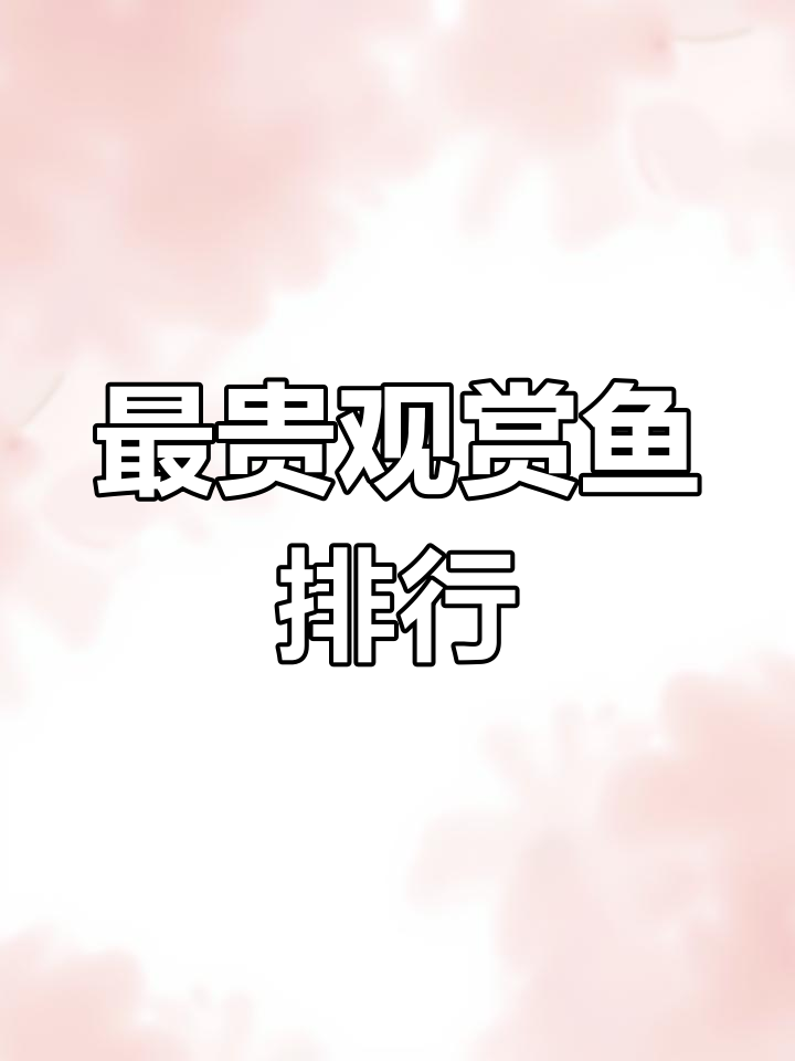 世界最昂贵的观赏鱼排行榜