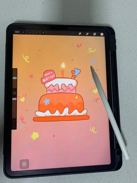 Procreate绘画教程|零基础也能画的生日蛋糕