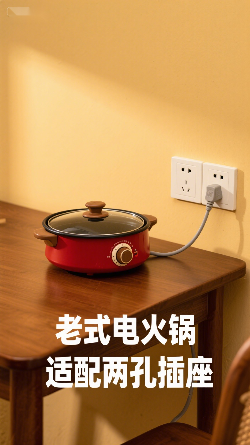 老式电火锅适配两孔插座