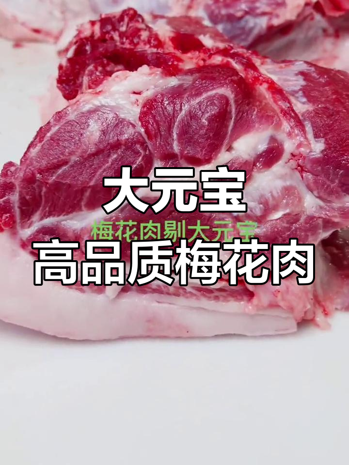 精选大元宝梅花肉,纹理清晰,四百九多斤超值猪肉