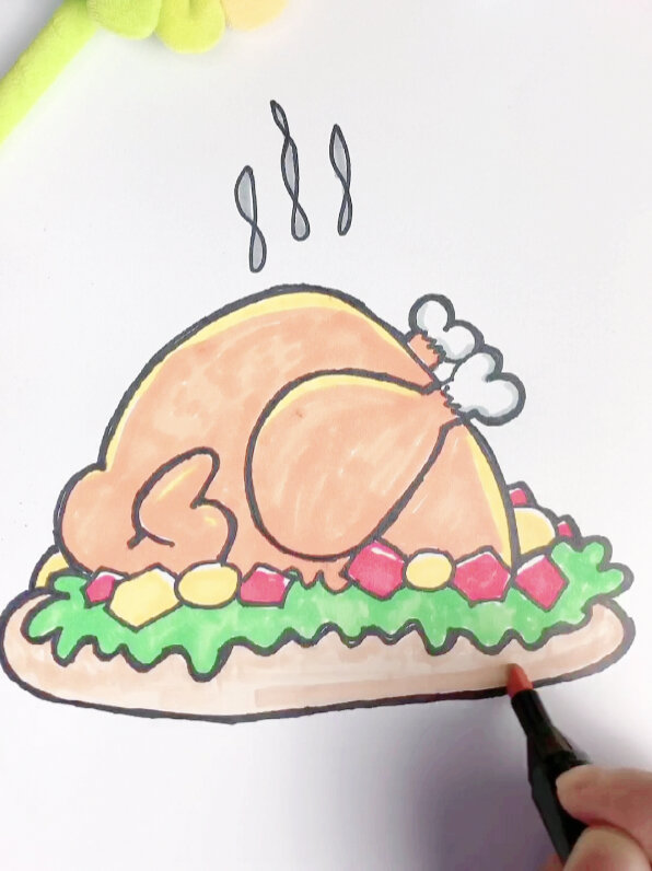 画个美味的烤鸡