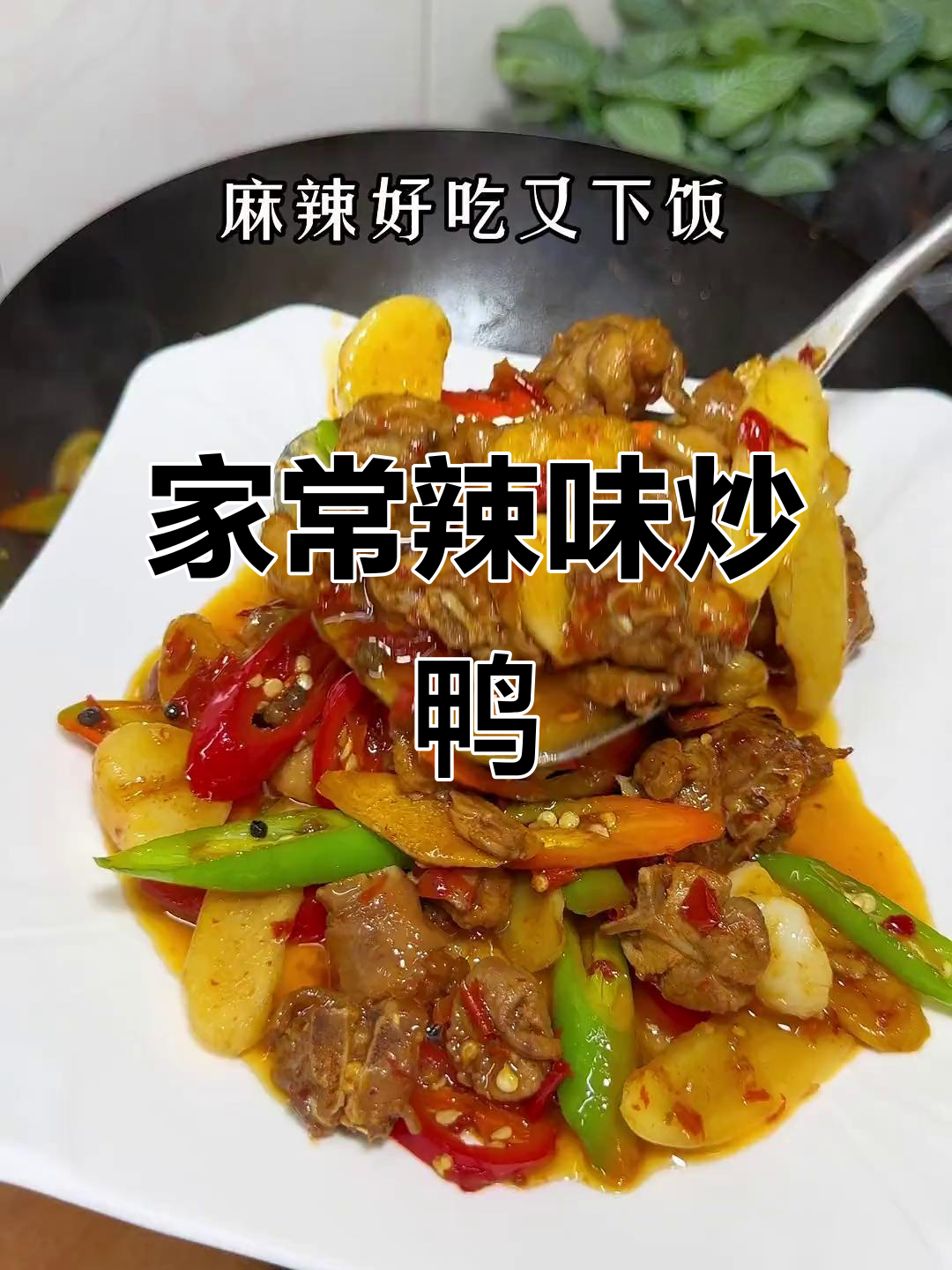 麻辣鸭肉炒辣椒,家常下饭新风味
