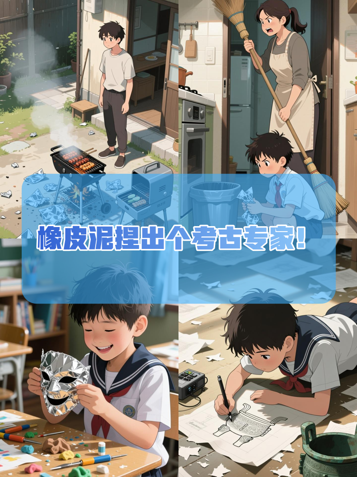 12岁男孩用橡皮泥复刻三星堆，竟被央视点名！