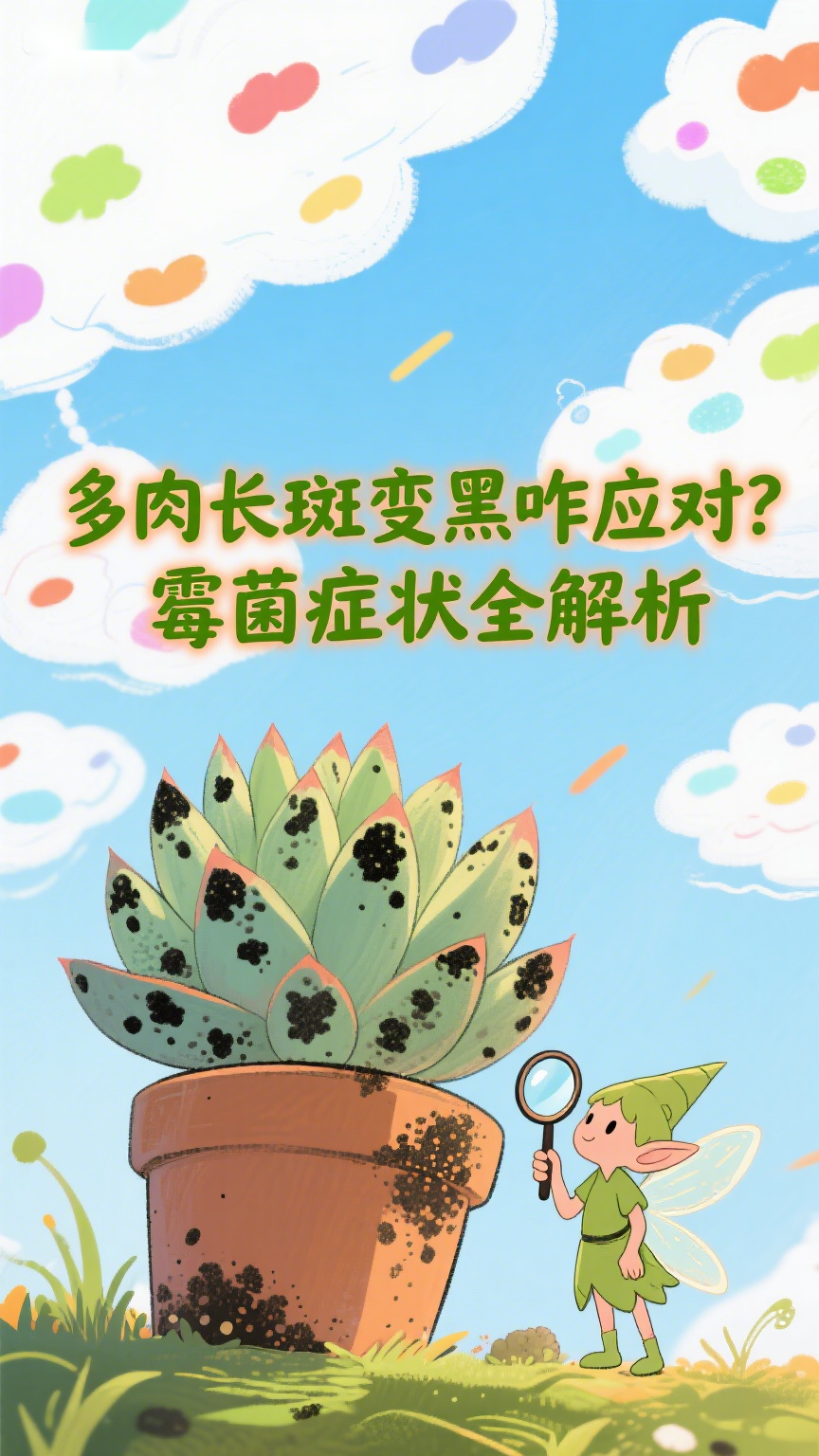 多肉长斑变黑咋应对?霉菌症状全解析