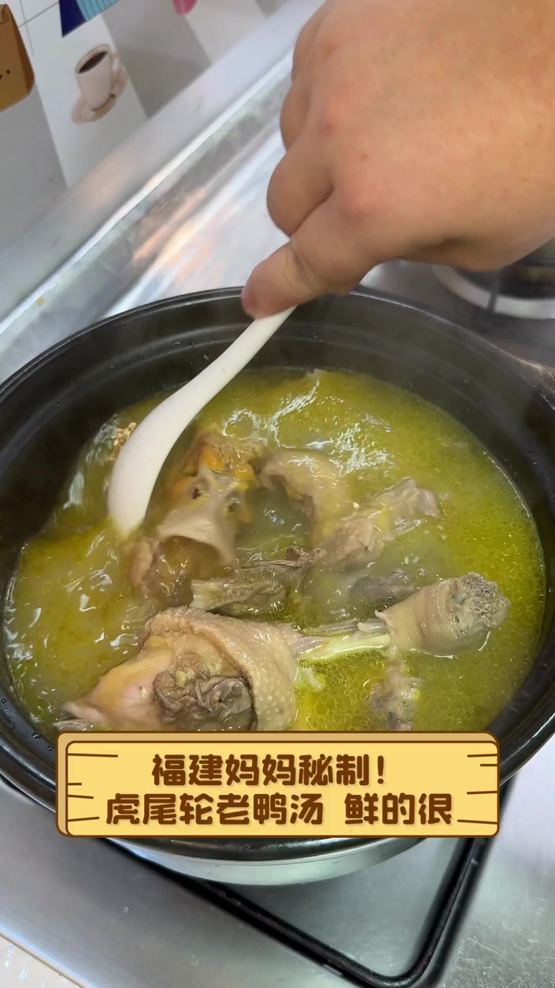 福建妈妈秘制!虎尾轮老鸭汤,鲜的很