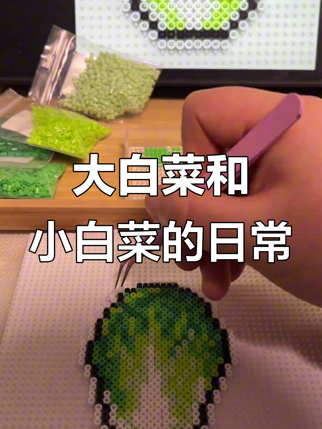 日常拼豆生活:大白菜与小斗鱼的意外邂逅