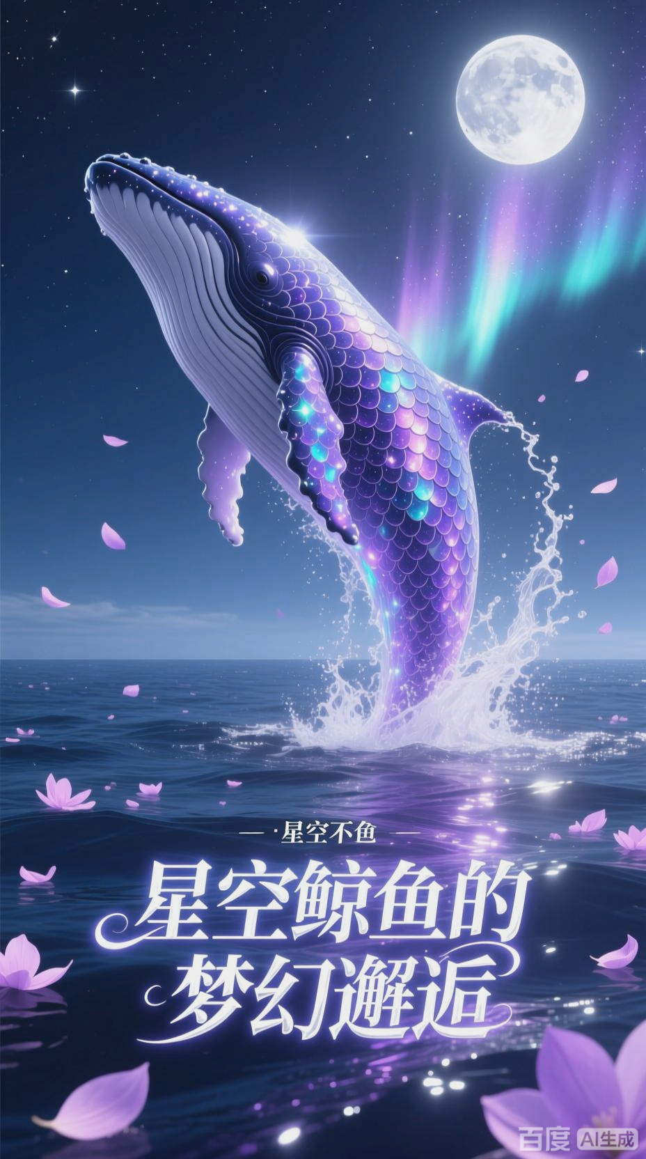 梦幻星空鲸鱼的海中奇遇
