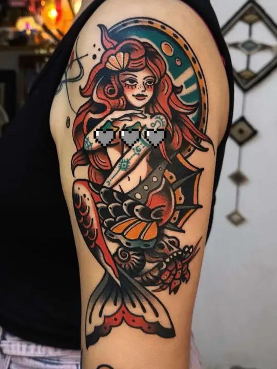 美人鱼♀ 原创人鱼 tattoo美人鱼纹身原创纹身纹身未成年禁止纹身