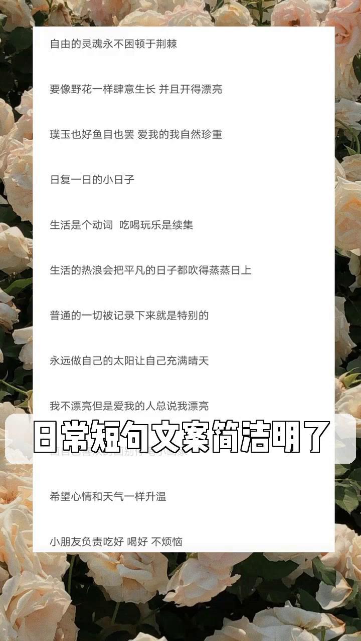 日常短句文案简洁明了