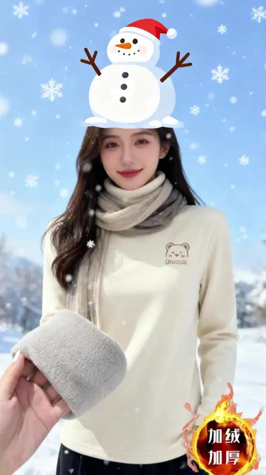 女童卫衣2024新款打底衫加绒加厚一体绒中大童半高领保暖印花上衣