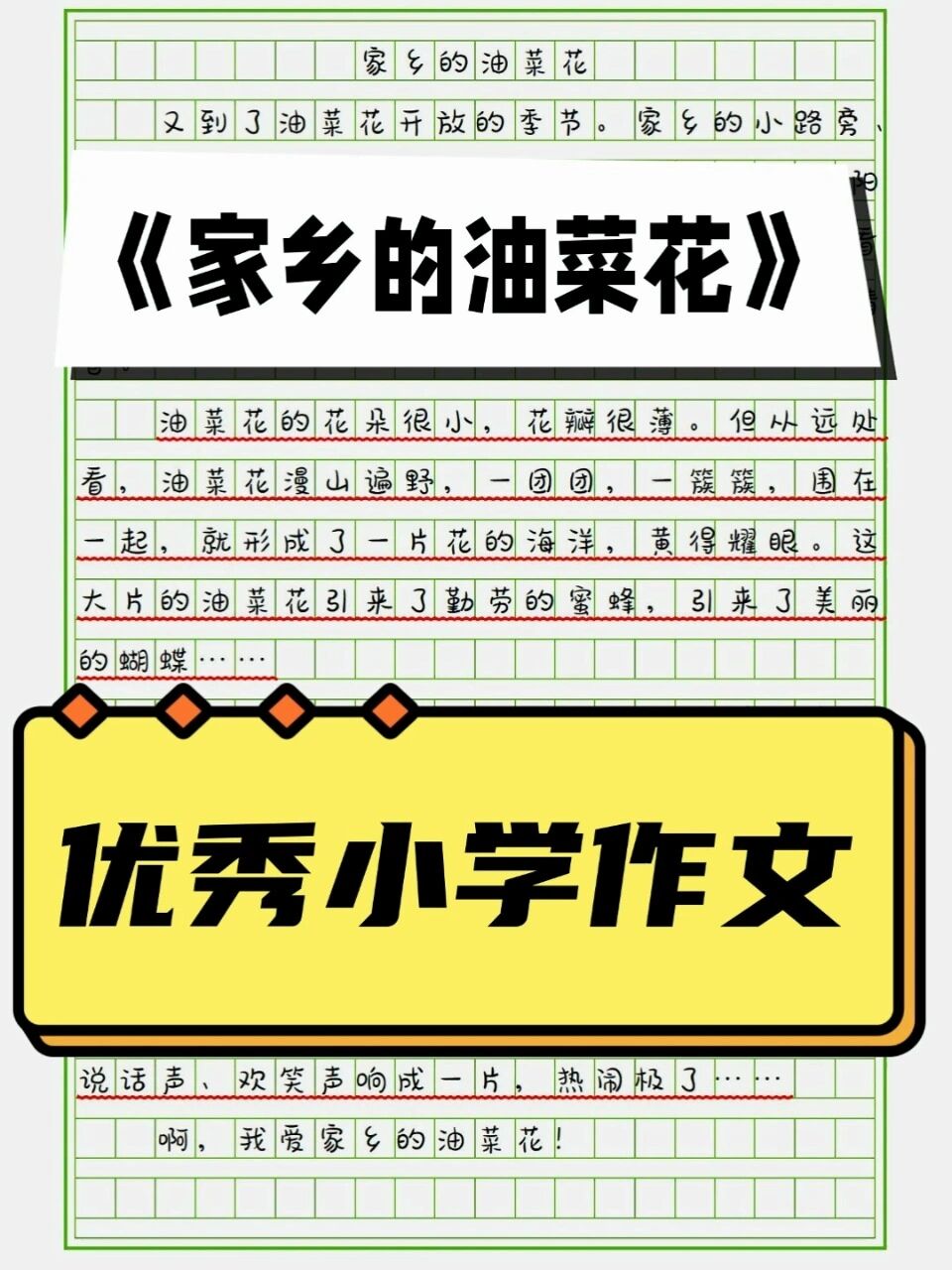 满分作文《家乡的油菜花》