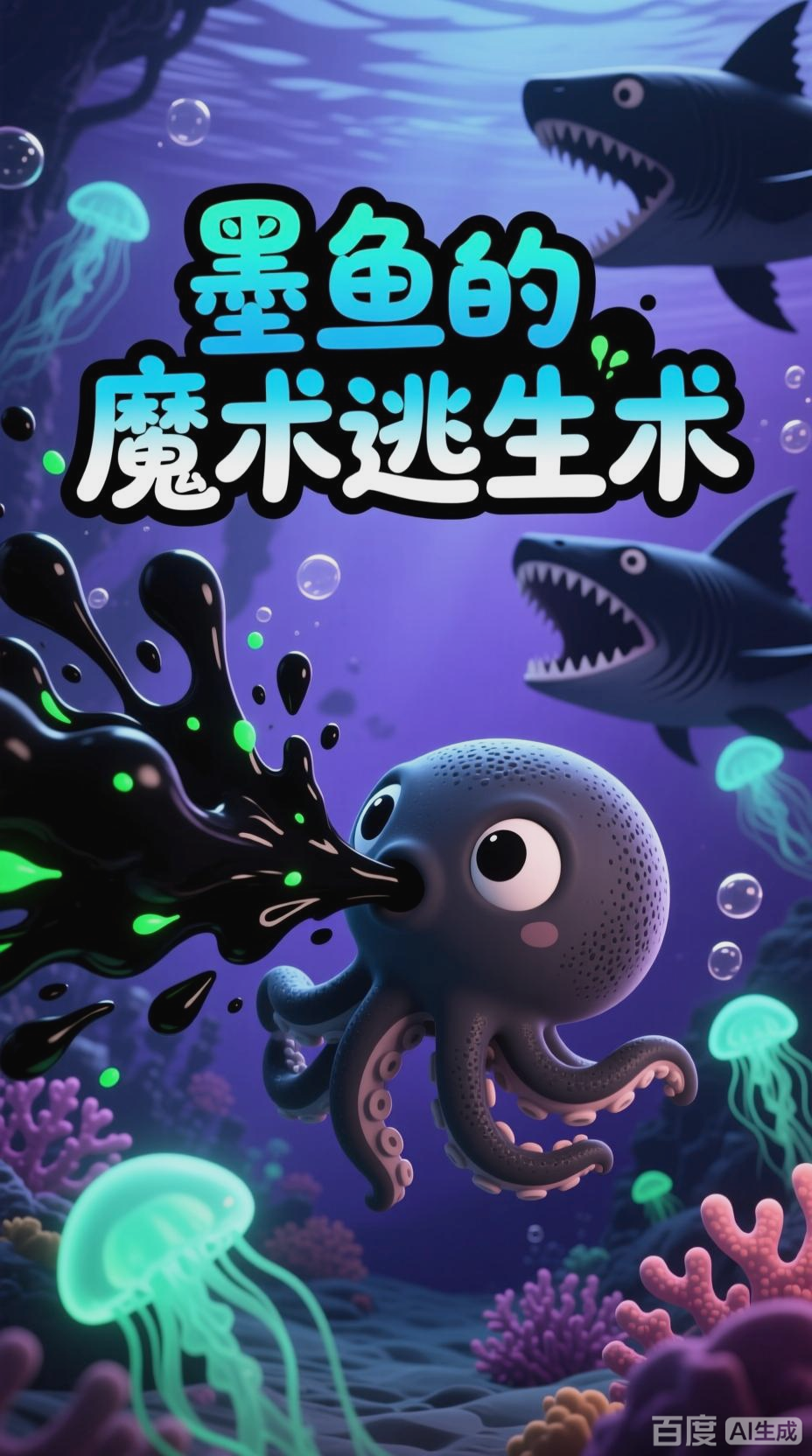 墨鱼喷墨:水下逃生术