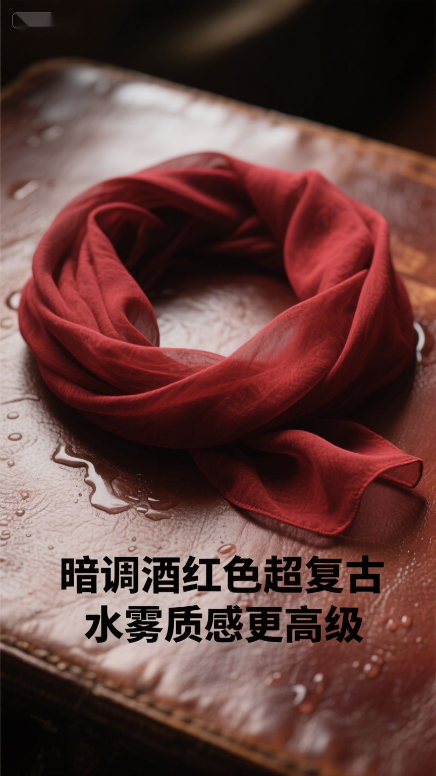 暗调酒红色超复古,水雾质感更高级