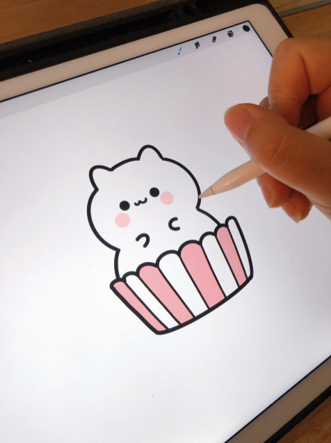 每天学会一个可爱简笔画—纸杯喵蛋糕