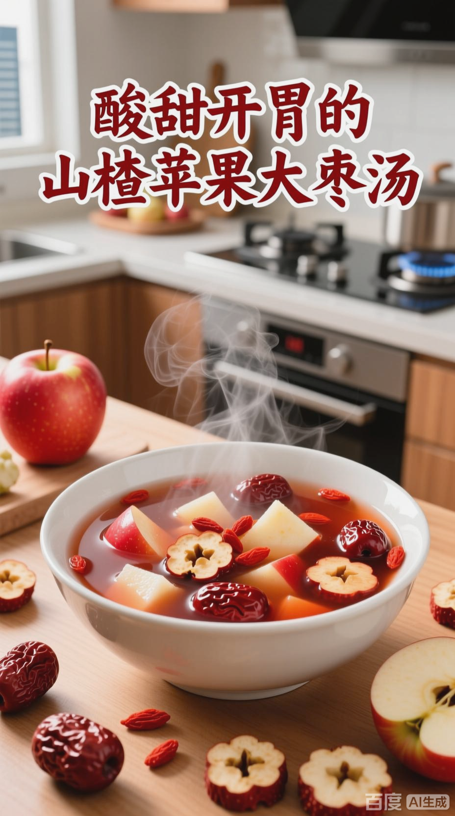 酸甜开胃的山楂苹果大枣汤