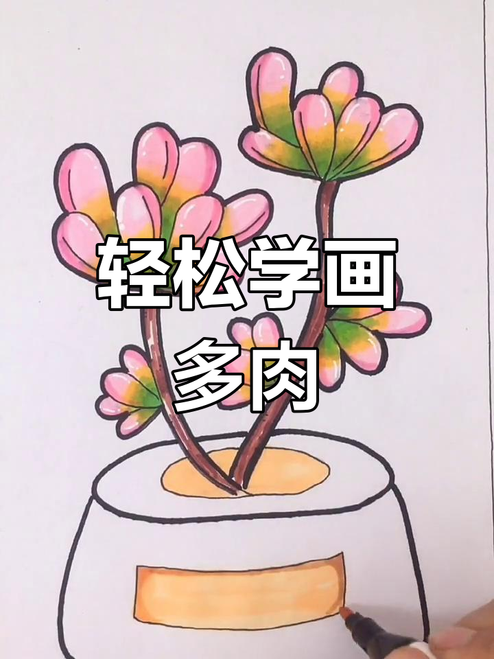 手把手教你画可爱多肉植物,简单步骤学会创意美术