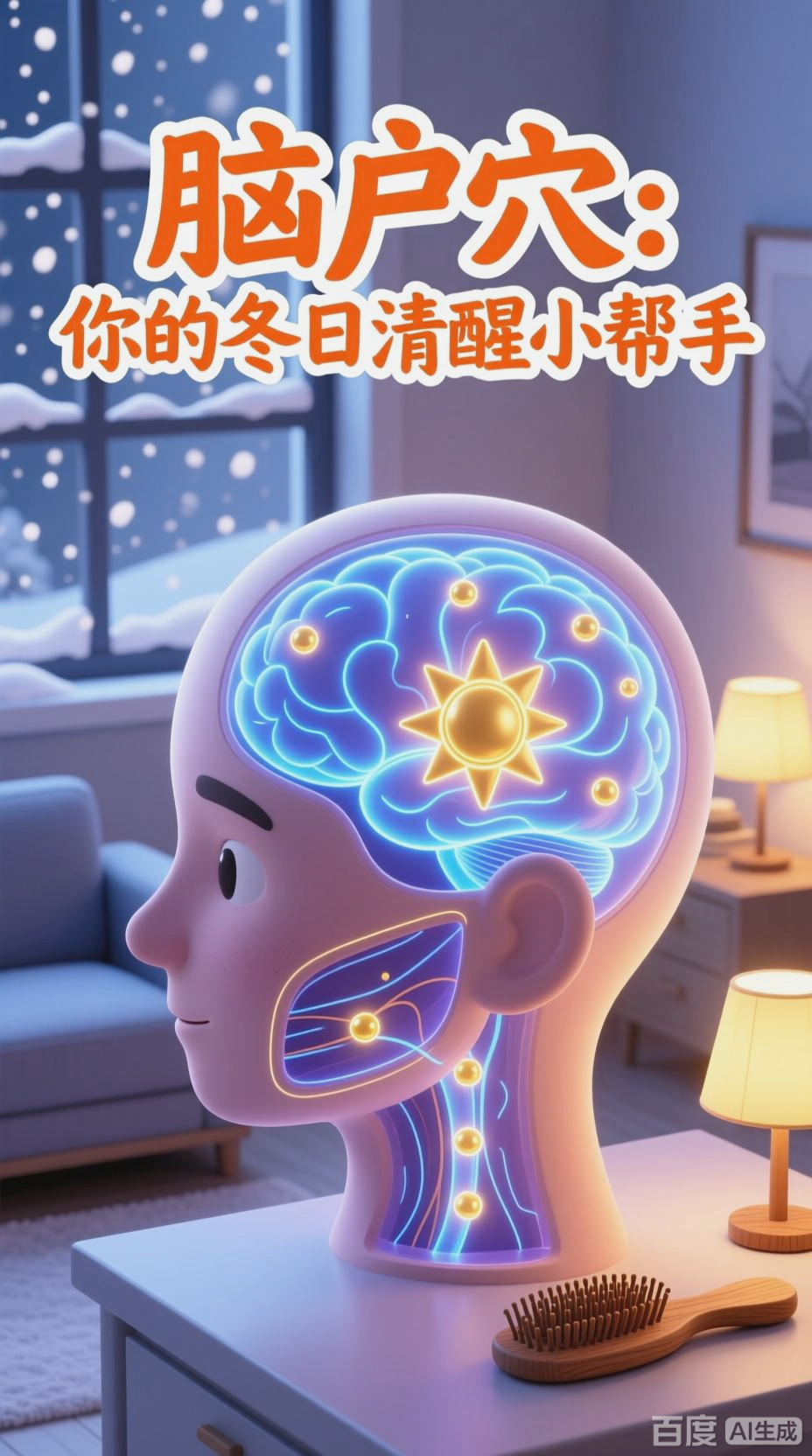 唤醒脑户穴，驱散冬日困倦