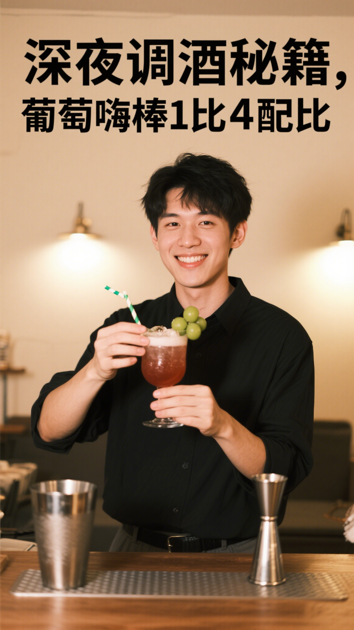 深夜调酒秘籍,葡萄嗨棒1比4配比