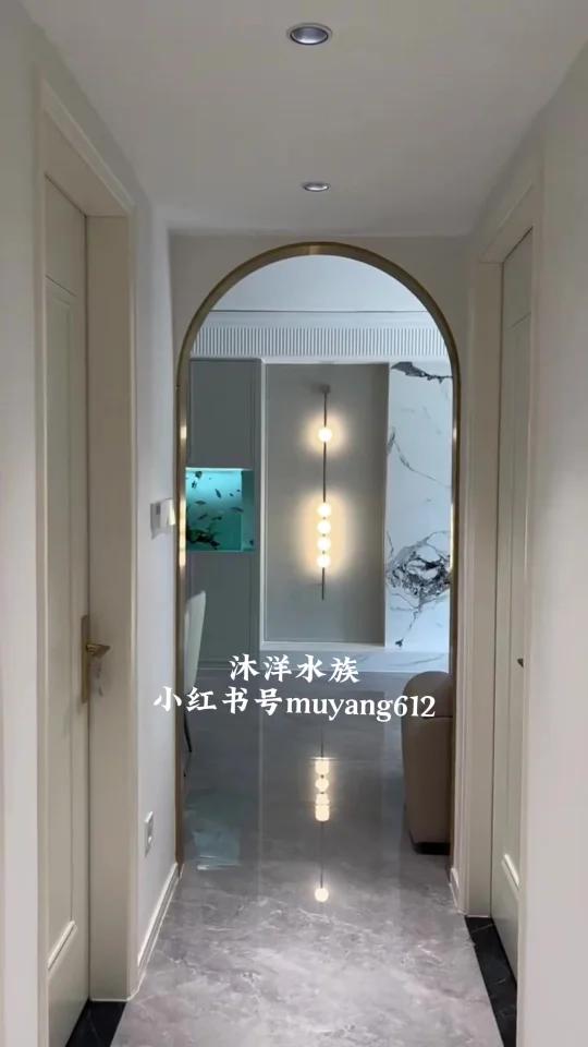 简简单单小清新的嵌入式鱼缸柜设计