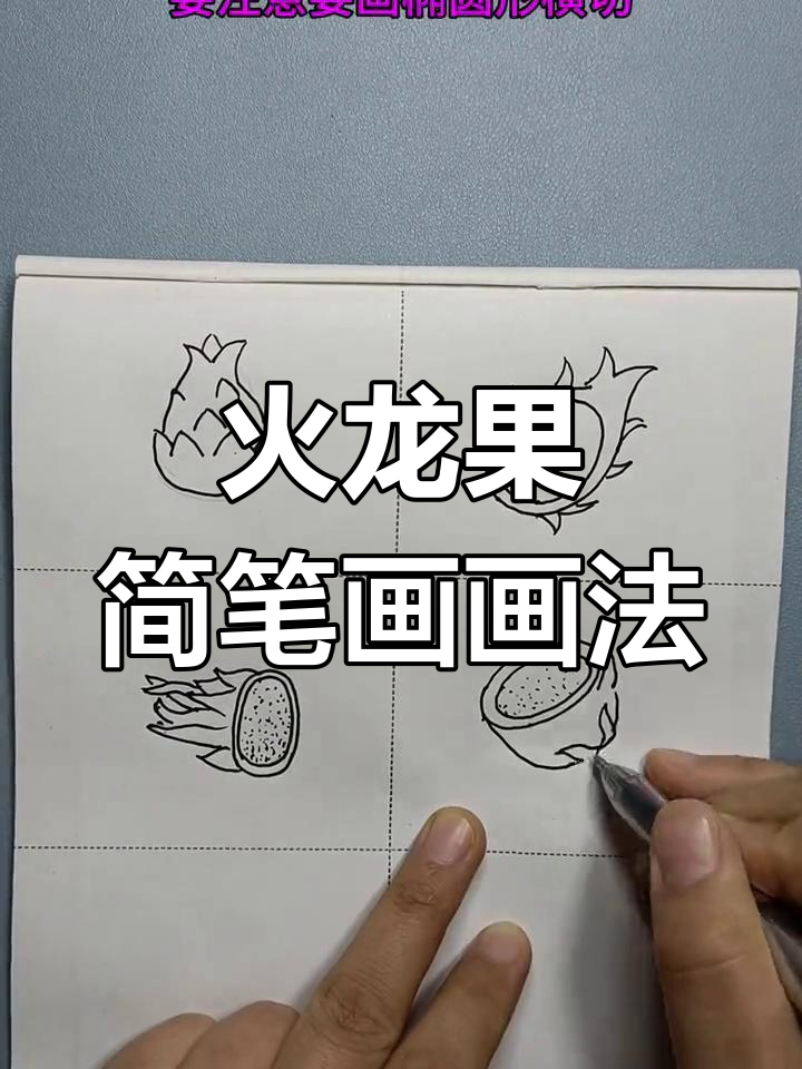 用简笔画捕捉火龙果的独特魅力,轻松学会热带植物绘制技巧