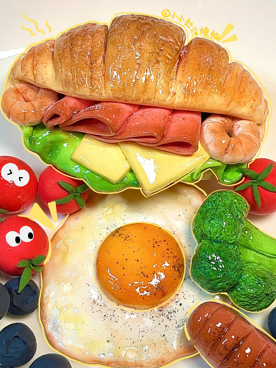 粘土教程|今天来做西式早餐咯～