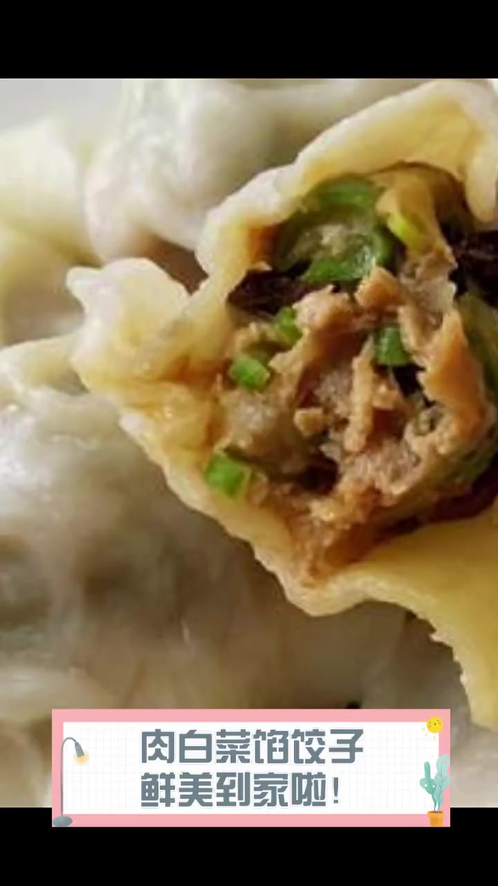 肉白菜馅饺子,鲜美到家啦!