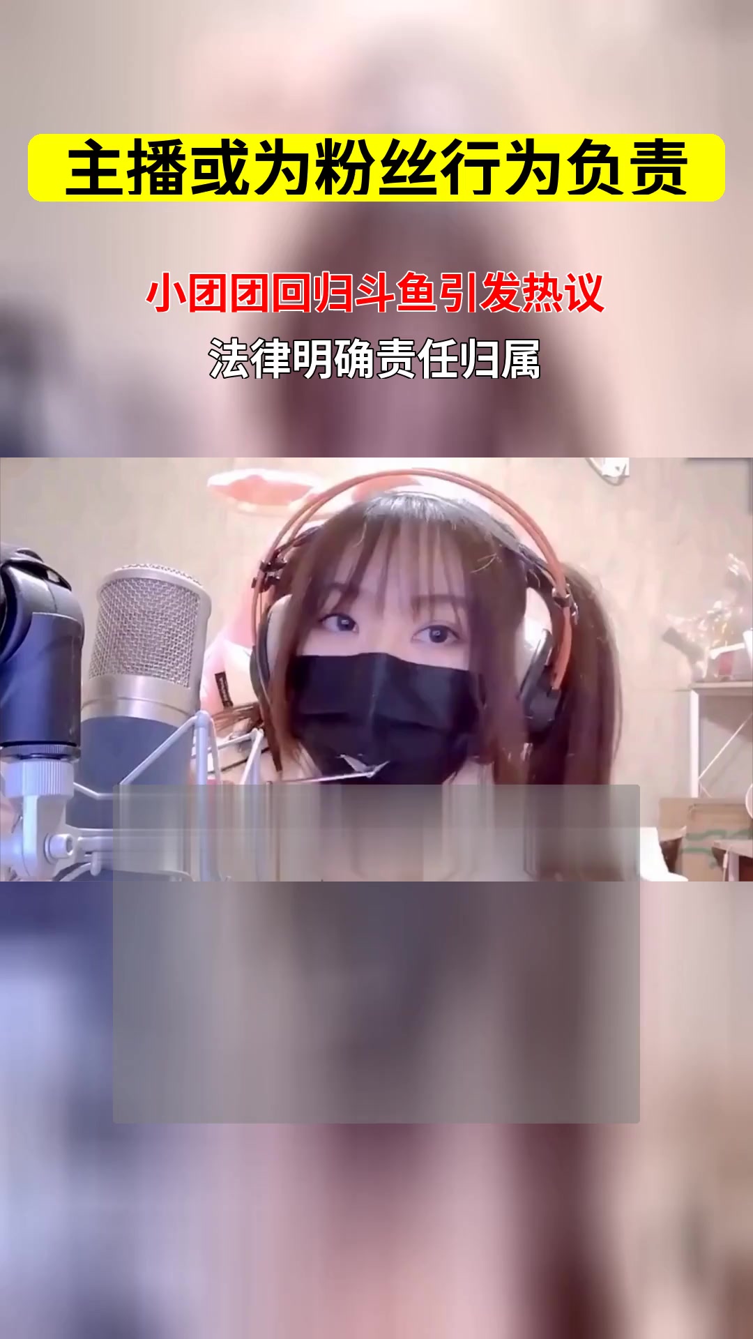 小团团久违回归斗鱼 直播间组织者是否需对粉丝行为负责