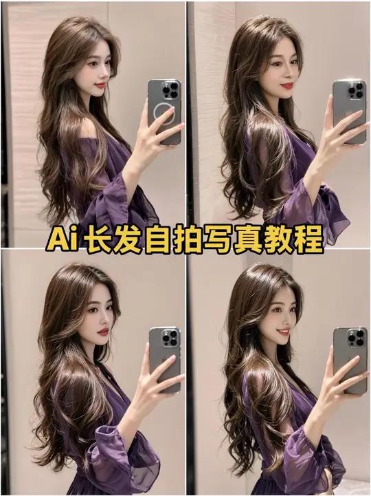 Al长发自拍照制作教程,长发特效ai,长发自拍照特效制作入口即梦aiAI长发自拍照#长发自