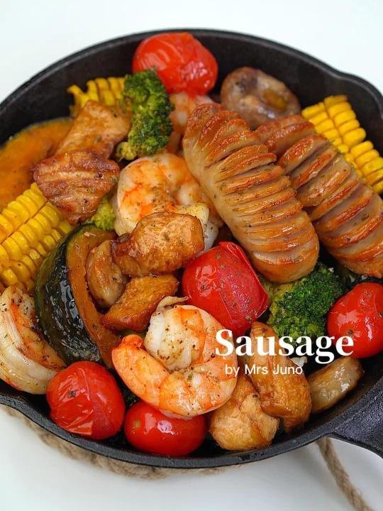 3步搞定低卡饱腹减脂餐,时蔬鸡胸肉烤肉肠