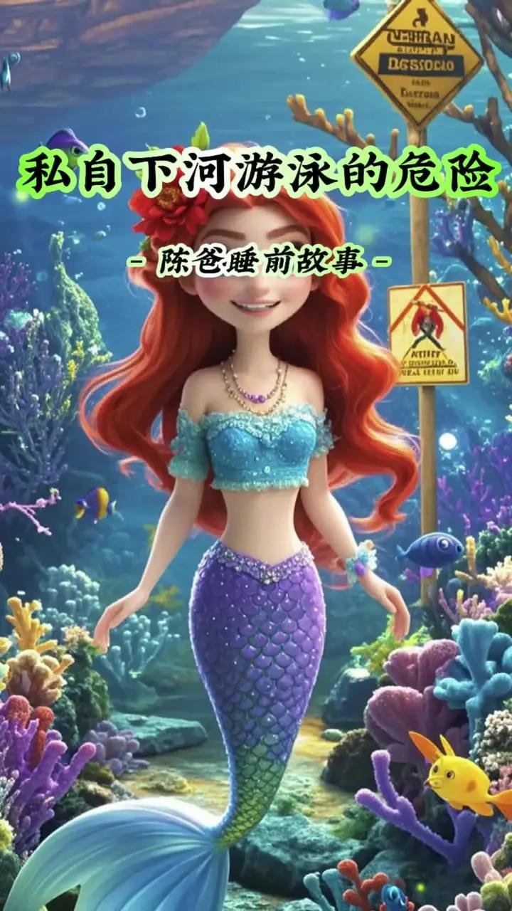 儿童睡前故事《私自下河游泳的危险》迪士尼动画亲子育儿有声绘本 孩子们,爱丽儿的故事告诉我们
