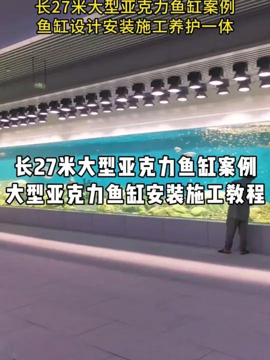 带你看我们打造的27米大型亚克力鱼缸,施工安装养护过程