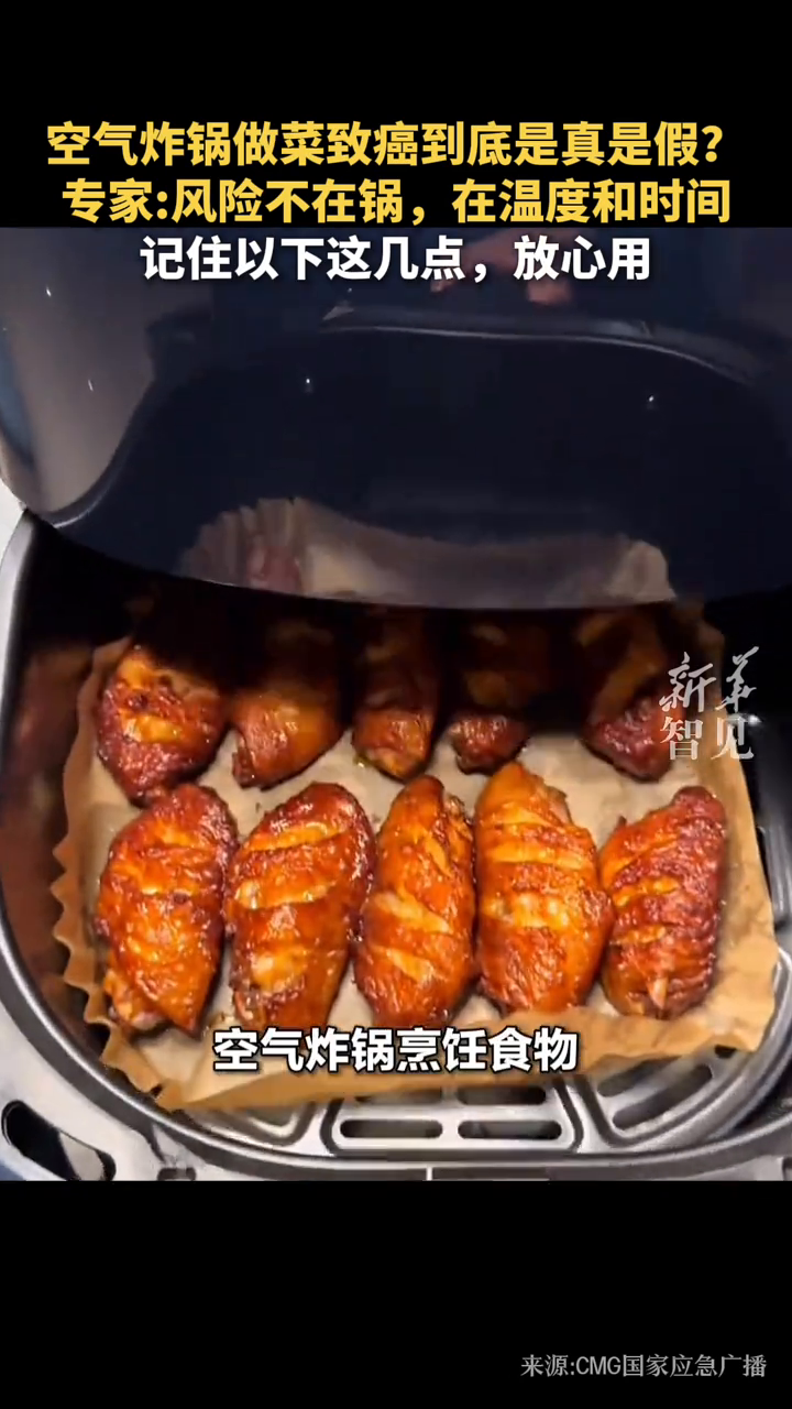 空气炸锅做菜致癌到底是真是假?专家:风险不在锅,在温度和时间