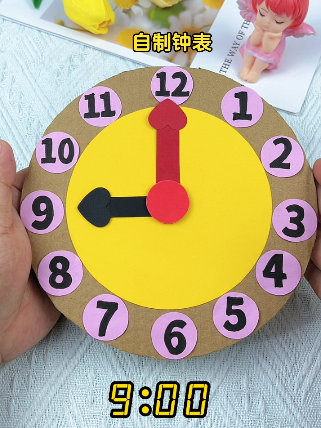 少儿创意美术《钟表设计》，孩子们设计的钟表好有童趣啊!_马克