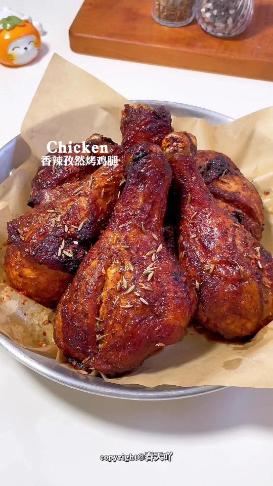 免油炸香辣孜然烤鸡腿外焦里嫩好吃到爆