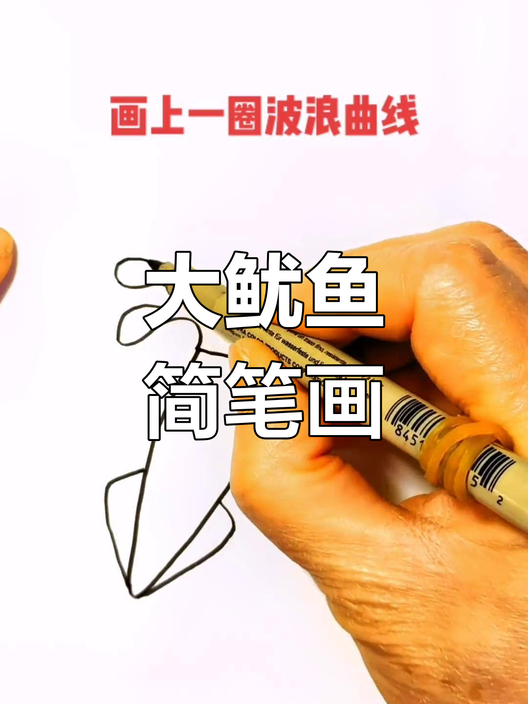 轻松学画大鱿鱼