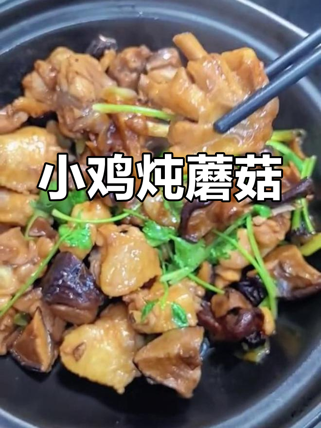 香气扑鼻的小鸡炖蘑菇,家常做法超简单