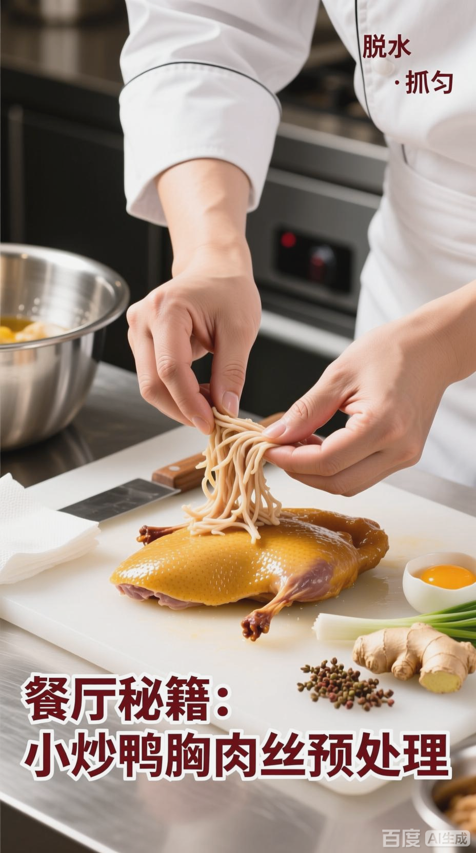 小炒鸭胸肉丝的预处理秘籍