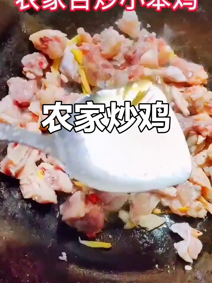 农家炒鸡,姜蒜小米椒爆香,鸡肉鲜嫩美味