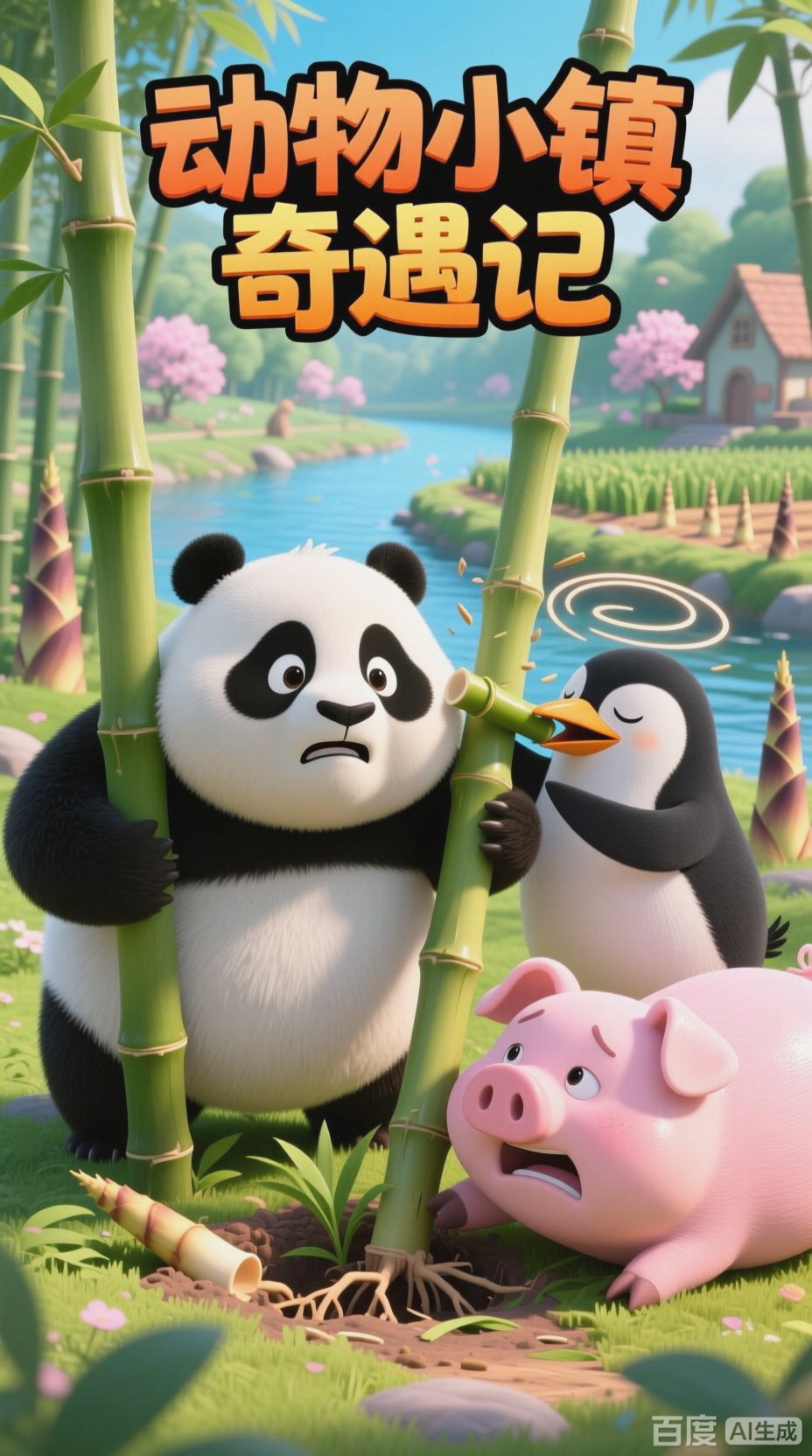 熊猫与企鹅的搞笑对决