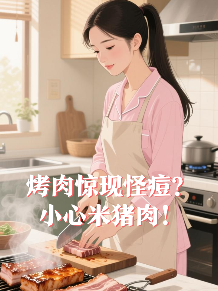 男子买块肉用来烤,吃到一半发现肉上长怪痘,网友:这是米猪肉