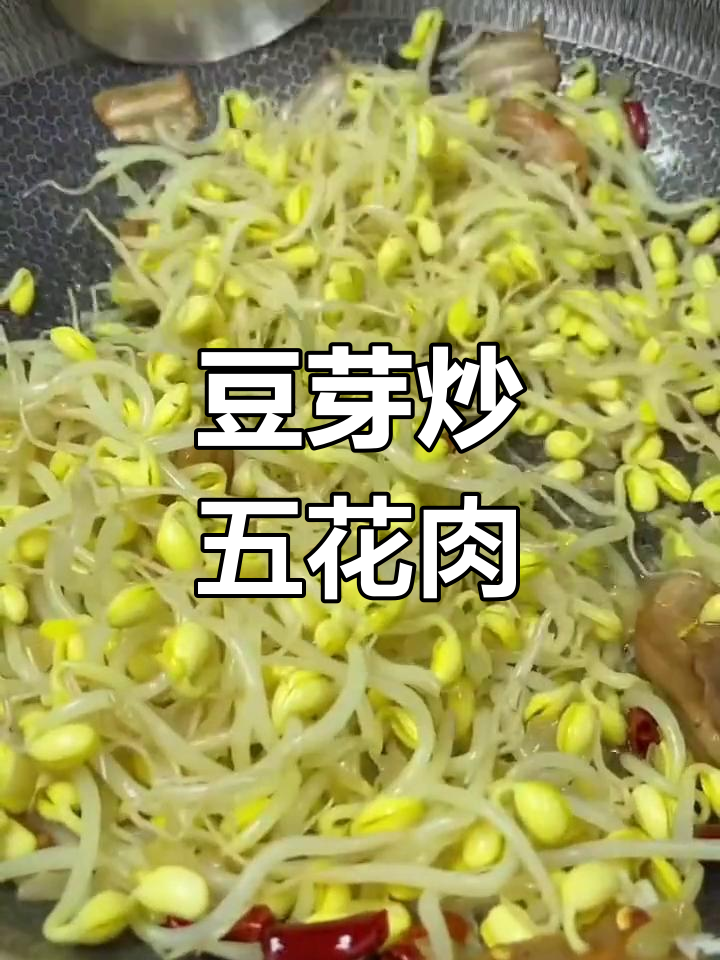 黄豆芽配五花肉,炒出家常美味下饭菜
