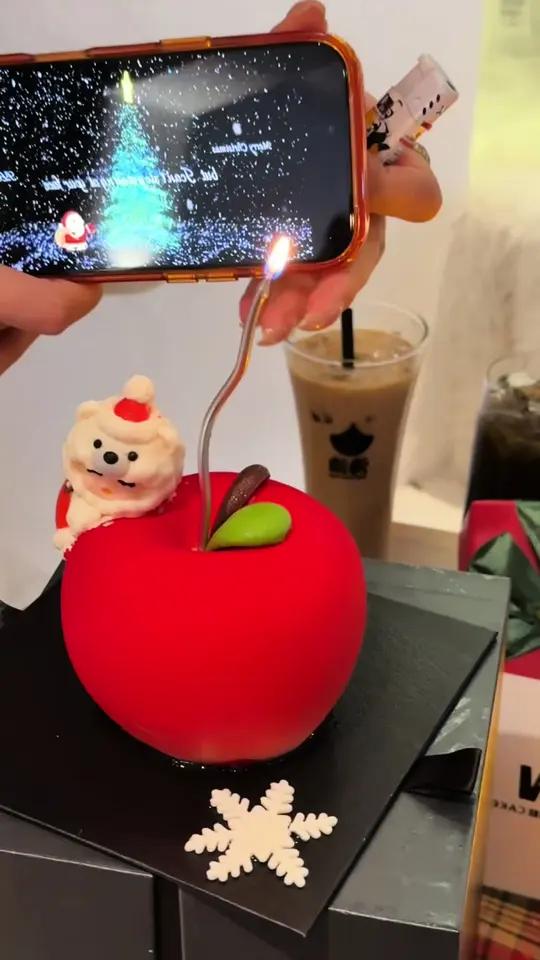 谁能拒绝平安夜的苹果蛋糕 香甜治愈,仪式感直接焊在身上!#w法式蛋糕让人无法拒绝的蛋糕平安