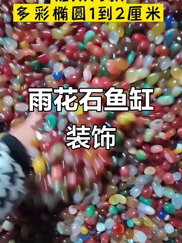 雨花石铺鱼缸,晶莹剔透如宝石,造景效果超赞