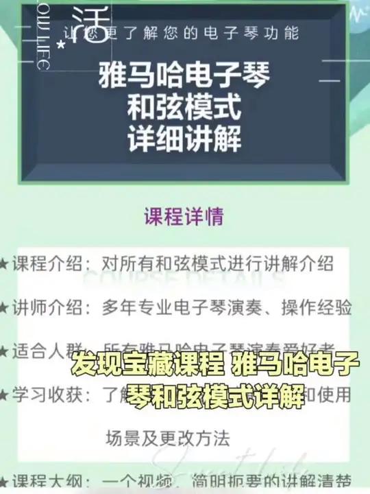 雅马哈电子琴和弦模式功能介绍